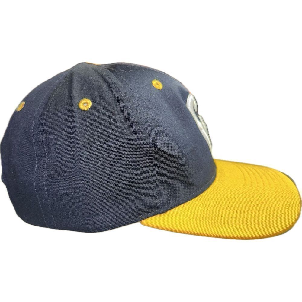 G Embroidered Baseball Cap Yellow Navy Blue SnapBack Size Small Pro 212 Hat - Picture 4 of 7